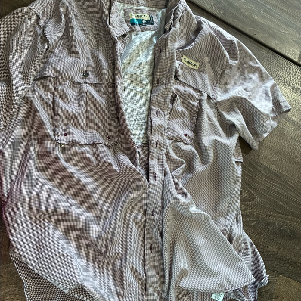 Magellan Outdoors Men’s Short-Sleeve Fishing Shirt - Light purple